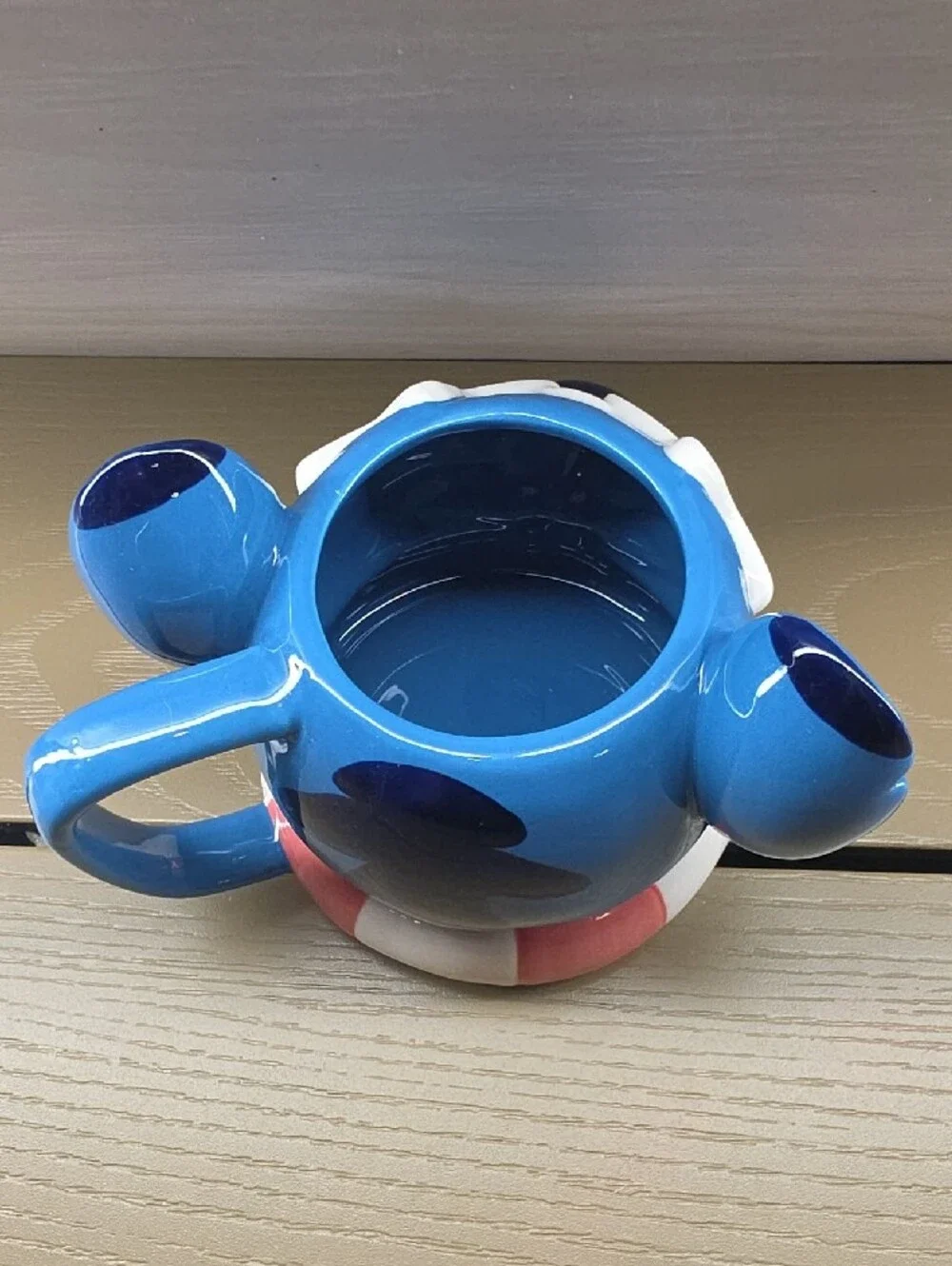 Blue Star-Eyed Ceramic Stitch Mug - Hand Painted